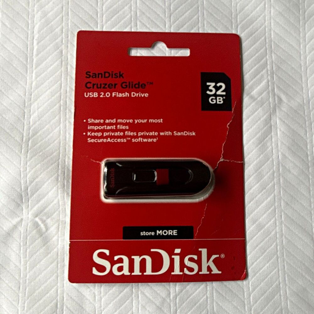 USB,SanDisk Cruzer Glide 32GB USB 2.0 Flash Drive Black/Red Password Protection